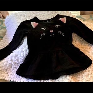 🐈Spooked Black Peplum Kitty Top (24M)🐈‍⬛